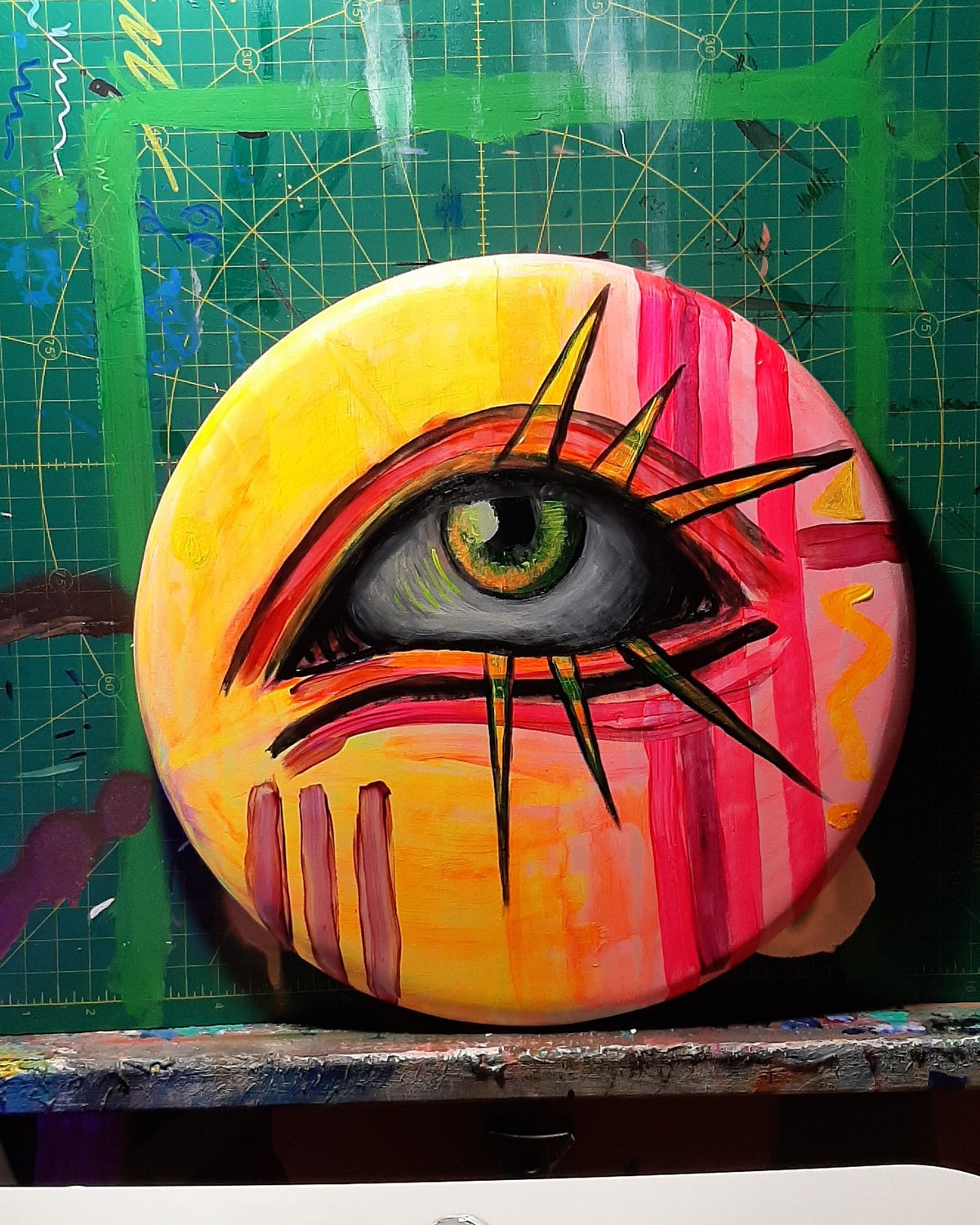 Round Painting on Wood